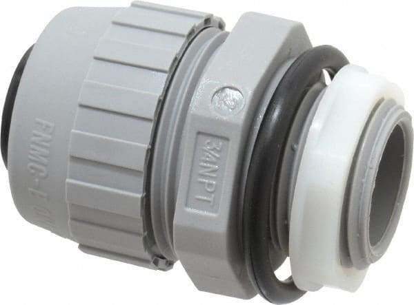 Hubbell Wiring Device-Kellems - 3/4" Trade, Thermoplastic Push In Straight Liquidtight Conduit Connector - Noninsulated - Exact Industrial Supply
