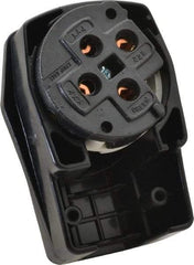 Hubbell Wiring Device-Kellems - 250 VAC, 50 Amp, 15-50P NEMA, Angled, Self Grounding, Commercial, Industrial Grade Plug - 3 Pole, 4 Wire, 3 Phase, 7-1/2 hp, Nylon, Black, White - Exact Industrial Supply