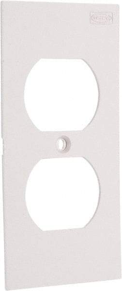 Hubbell Wiring Device-Kellems - Rectangular Raceway Plate - White, For Use with Hubbell BT3BC5 Three Channel, MediaTrak, Nonmetallic PlugTrak, PB2, PB3, PDB12, PS3, PT12, PW1 Series Raceways - Exact Industrial Supply