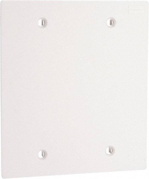 Hubbell Wiring Device-Kellems - Square Raceway Plate - White, For Use with Hubbell BT3BC5 Three Channel, MediaTrak, Nonmetallic PlugTrak Series Raceways - Exact Industrial Supply
