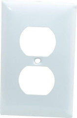 Hubbell Wiring Device-Kellems - 1 Gang, Outlet Wall Plate - Duplex Outlet, Metallic, Aluminum - Exact Industrial Supply