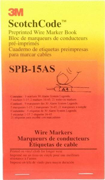 3M - 426 Label, 1.37 Inch Long x 0.22 Inch Wide x 1/4mm Thick, Alphanumeric, Electrical Vinyl Film Book - Black Legend, White Background, 39.2 to 100.4°F, Self Adhesive - Exact Industrial Supply