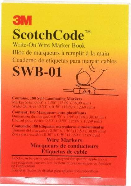 3M - 180 Label, 1/2 Inch Long x 1-1/2 Inch Wide, Write On Book - White Background, Self Laminated - Exact Industrial Supply