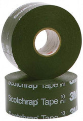 3M - 6" x 100', Black Vinyl Electrical Tape - Series 50, 10 mil Thick, 20 Lb./Inch Tensile Strength - Exact Industrial Supply