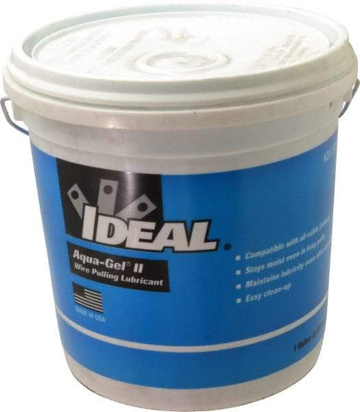 Ideal - 1 Gallon Pail, Blue Wire Pulling Lubricant Gel - 28 to 180°F, RoHS Compliant, UL Listed - Exact Industrial Supply