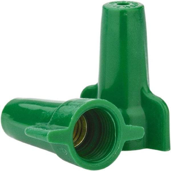 Ideal - 2, 14 to 4, 12 AWG, 600 Volt, Flame Retardant, Wing Twist on Wire Connector - Green, 221°F - Exact Industrial Supply