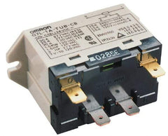 Omron - 1.7 to 2.5 VA Power Rating, Standard Electromechanical Quick Connect General Purpose Relay - 30 Amp at 220 VAC, SPST, 240 VAC, 68.5mm Wide x 47mm High x 33.5mm Deep - Exact Industrial Supply