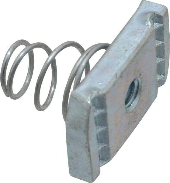 Thomas & Betts - Steel Short Spring Strut Nut - 1/4" Bolt, Used with Thomas & Betts Channel Type B Only - Exact Industrial Supply