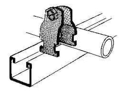 Thomas & Betts - 1-7/8" Pipe, 12 Gauge" Pipe or Tube Clamp - Gold Galvanized, 1,000 Lb Capacity - Exact Industrial Supply