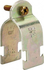 Thomas & Betts - 1-3/8" Pipe, 14 Gauge" Pipe or Tube Clamp - Gold Galvanized, 1,000 Lb Capacity - Exact Industrial Supply