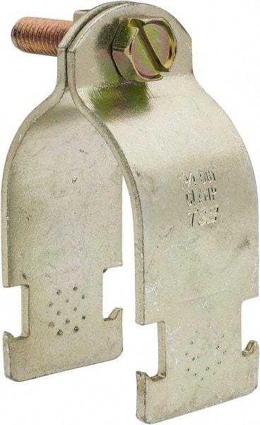 Thomas & Betts - 1-3/4" Pipe, 14 Gauge" Pipe or Tube Clamp - Gold Galvanized, 1,000 Lb Capacity - Exact Industrial Supply
