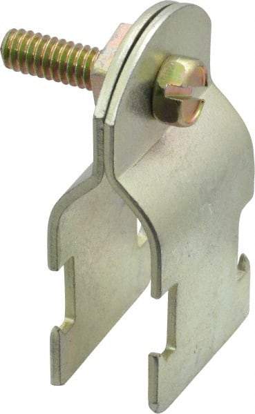 Thomas & Betts - 1/2" Pipe, 14 Gauge" Pipe or Conduit Clamp - Gold Galvanized, Rigid & IMC Conduit - Exact Industrial Supply