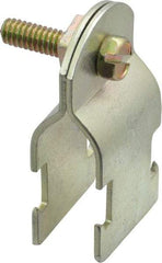 Thomas & Betts - 1/2" Pipe, 14 Gauge" Pipe or Conduit Clamp - Gold Galvanized, Rigid & IMC Conduit - Exact Industrial Supply