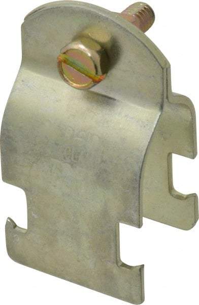 Thomas & Betts - 3/4" Pipe, 14 Gauge" Pipe or Conduit Clamp - Gold Galvanized, Rigid & IMC Conduit - Exact Industrial Supply