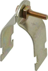 Thomas & Betts - 1-1/4" Pipe, 14 Gauge" Pipe or Conduit Clamp - Gold Galvanized, Rigid & IMC Conduit - Exact Industrial Supply