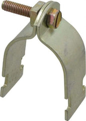 Thomas & Betts - 1-1/2" Pipe, 12 Gauge" Pipe or Conduit Clamp - Gold Galvanized, Rigid & IMC Conduit - Exact Industrial Supply