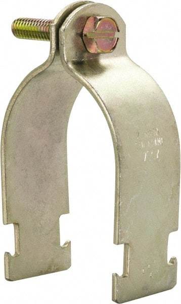 Thomas & Betts - 2" Pipe, 12 Gauge" Pipe or Conduit Clamp - Gold Galvanized, Rigid & IMC Conduit - Exact Industrial Supply