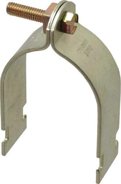 Thomas & Betts - 2-1/2" Pipe, 12 Gauge" Pipe or Conduit Clamp - Gold Galvanized, Rigid & IMC Conduit - Exact Industrial Supply