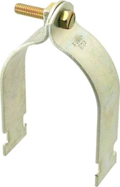Thomas & Betts - 3" Pipe, 1/8 Gauge" Pipe or Conduit Clamp - Gold Galvanized, Rigid & IMC Conduit - Exact Industrial Supply