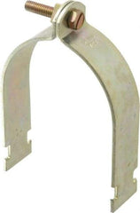 Thomas & Betts - 3-1/2" Pipe, 1/8 Gauge" Pipe or Conduit Clamp - Gold Galvanized, Rigid & IMC Conduit - Exact Industrial Supply