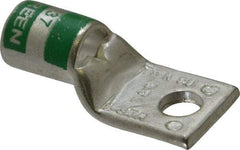 Thomas & Betts - 1 AWG Noninsulated Compression Connection Square Ring Terminal - 1/4" Stud, 1-1/2" OAL x 0.68" Wide, Tin Plated Copper Contact - Exact Industrial Supply