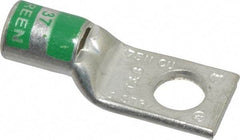 Thomas & Betts - 1 AWG Noninsulated Compression Connection Square Ring Terminal - 3/8" Stud, 1.78" OAL x 0.68" Wide, Tin Plated Copper Contact - Exact Industrial Supply