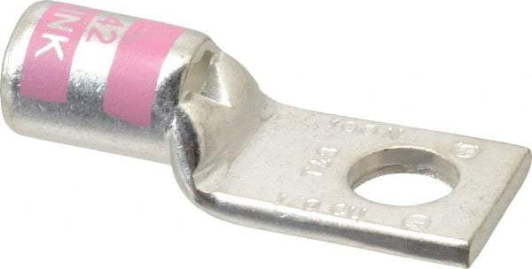 Thomas & Betts - 1/0 AWG Noninsulated Compression Connection Square Ring Terminal - 3/8" Stud, 1.88" OAL x 3/4" Wide, Tin Plated Copper Contact - Exact Industrial Supply