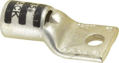 Thomas & Betts - 2/0 AWG Noninsulated Compression Connection Square Ring Terminal - 1/4" Stud, 1.65" OAL x 0.83" Wide, Tin Plated Copper Contact - Exact Industrial Supply