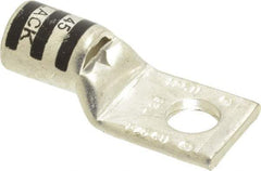 Thomas & Betts - 2/0 AWG Noninsulated Compression Connection Square Ring Terminal - 3/8" Stud, 1.93" OAL x 0.83" Wide, Tin Plated Copper Contact - Exact Industrial Supply