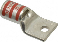 Thomas & Betts - 3/0 AWG Noninsulated Compression Connection Rectangle Ring Terminal - 1/4" Stud, 1-3/4" OAL x 0.92" Wide, Tin Plated Copper Contact - Exact Industrial Supply