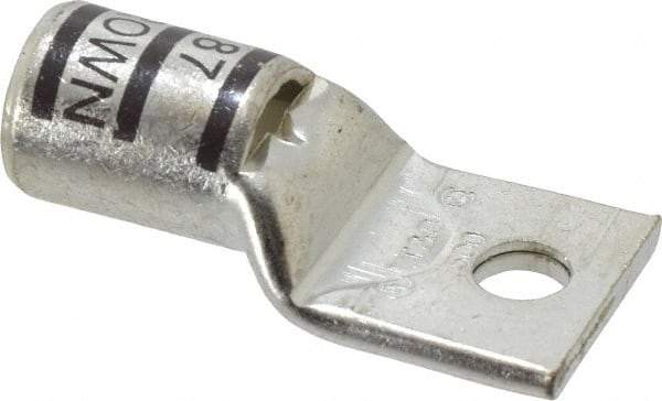 Thomas & Betts - 500 kcmil Wire Noninsulated Compression Connection Square Ring Terminal - 1/2" Stud, 3.3" OAL x 1.61" Wide, Tin Plated Copper Contact - Exact Industrial Supply