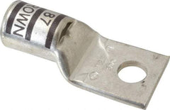 Thomas & Betts - 500 kcmil Wire Noninsulated Compression Connection Square Ring Terminal - 5/8" Stud, 3.63" OAL x 1.61" Wide, Tin Plated Copper Contact - Exact Industrial Supply