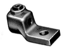 Thomas & Betts - 300-500 kcmil Wire Noninsulated Compression Connection Square Ring Terminal - 1/2" Stud, 3-1/16" OAL x 1-3/8" Wide, Copper Contact - Exact Industrial Supply