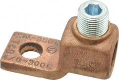 Thomas & Betts - 4/0 AWG Noninsulated Compression Connection Square Ring Terminal - 1/2" Stud, 2-3/4" OAL x 1-3/16" Wide, Copper Contact - Exact Industrial Supply