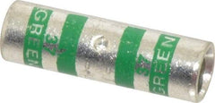 Thomas & Betts - 1 AWG Compatible, Noninsulated, Crimp-On Butt Splice Terminal - 2 Wire Entries, Copper Contacts, Tin Contact Plating, 1-1/2" OAL, Green - Exact Industrial Supply