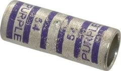 Thomas & Betts - 4/0 AWG Compatible, Noninsulated, Crimp-On Butt Splice Terminal - 2 Wire Entries, Copper Contacts, Tin Contact Plating, 1.88" OAL, Purple - Exact Industrial Supply