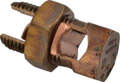 Thomas & Betts - 14 to 1/0 AWG, Copper Wire Compatible, Copper Alloy, Hex Split Bolt Connector - 1-19/32" OAL, 3/4" Head Width, 15/16" Base Width - Exact Industrial Supply