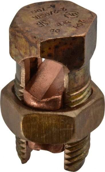 Thomas & Betts - 14 to 2/0 AWG, Copper Wire Compatible, Copper Alloy, Hex Split Bolt Connector - 1-13/16" OAL, 7/8" Head Width, 1-1/16" Base Width - Exact Industrial Supply