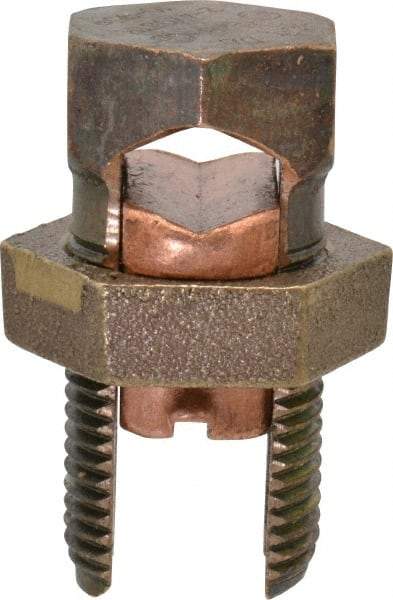 Thomas & Betts - 2 to 4/0 AWG, Copper Wire Compatible, Copper Alloy, Hex Split Bolt Connector - 2-5/32" OAL, 1" Head Width, 1-1/16" Base Width - Exact Industrial Supply