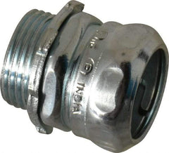 Thomas & Betts - 3/4" Trade, Steel Compression Straight EMT Conduit Connector - Noninsulated - Exact Industrial Supply