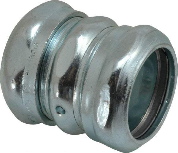 Thomas & Betts - 1-1/4" Trade, Steel Compression EMT Conduit Coupling - Noninsulated - Exact Industrial Supply