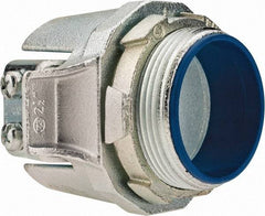 Thomas & Betts - 2-1/2" Trade, Malleable Iron Set Screw Straight FMC Conduit Connector - Insulated - Exact Industrial Supply