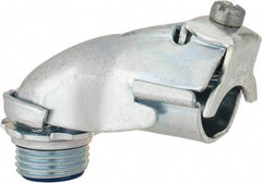 Thomas & Betts - 1/2" Trade, Steel Set Screw Angled FMC Conduit Connector - Insulated - Exact Industrial Supply
