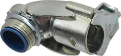 Thomas & Betts - 3/4" Trade, Steel Set Screw Angled FMC Conduit Connector - Insulated - Exact Industrial Supply