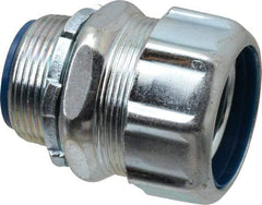 Thomas & Betts - 1-1/4" Trade, Steel Threaded Straight Liquidtight Conduit Connector - Insulated - Exact Industrial Supply