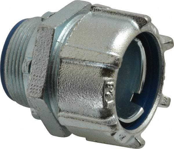 Thomas & Betts - 1-1/2" Trade, Steel Threaded Straight Liquidtight Conduit Connector - Insulated - Exact Industrial Supply