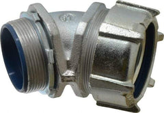 Thomas & Betts - 2" Trade, Malleable Iron Threaded Angled Liquidtight Conduit Connector - Insulated - Exact Industrial Supply