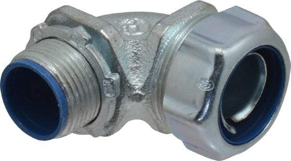 Thomas & Betts - 3/4" Trade, Malleable Iron Threaded Angled Liquidtight Conduit Connector - Insulated - Exact Industrial Supply