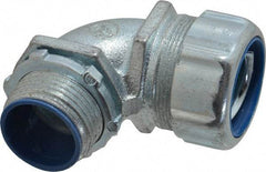 Thomas & Betts - 1" Trade, Malleable Iron Threaded Angled Liquidtight Conduit Connector - Insulated - Exact Industrial Supply