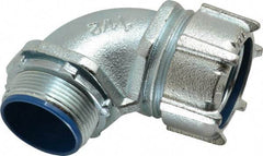 Thomas & Betts - 1-1/2" Trade, Malleable Iron Threaded Angled Liquidtight Conduit Connector - Insulated - Exact Industrial Supply